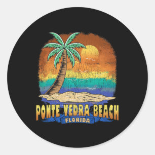 Ponte Vedra Beach Florida Vintages Seeblick Runder Aufkleber