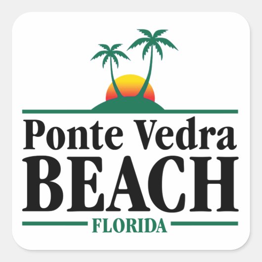 Ponte Vedra Beach Quadratischer Aufkleber (Vorderseite)
