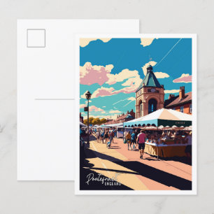 Pontefract England Vintage Travel Illustration Postkarte