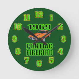 Pontiac-Feuer-Vogel-Uhr 1969 Runde Wanduhr