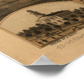 Pontiac Illinois 1869 Antique Panoramabalkarte Poster (Ecke)