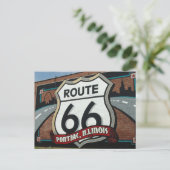 Pontiac Illinois US Route 66 Zeichen Postkarte (Stehend Vorderseite)