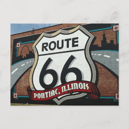 Pontiac Illinois US Route 66 Zeichen Postkarte (Vorderseite)
