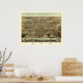 Pontiac, MI Panoramic Map - 1867 Poster (Küche)