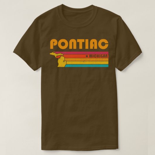 Pontiac Michigan Vintag Distressed Souvenir T-Shirt (Design vorne)