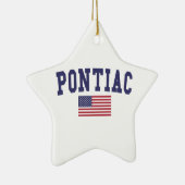 Pontiac US Flag Keramik Ornament (Rechts)