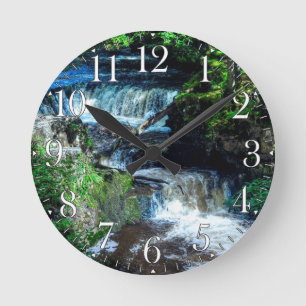 Pontneddfechan Horseshoe Waterfall Nature Scene Runde Wanduhr