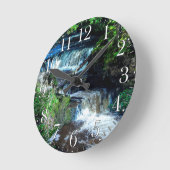 Pontneddfechan Hufeisenwasserfall-Natur-Szene Runde Wanduhr (Winkel)