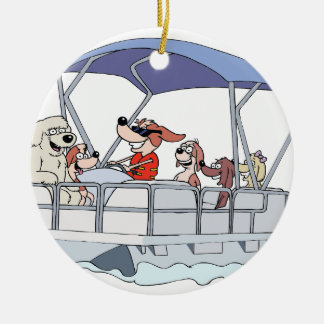 Ponton-Boot Keramik Ornament