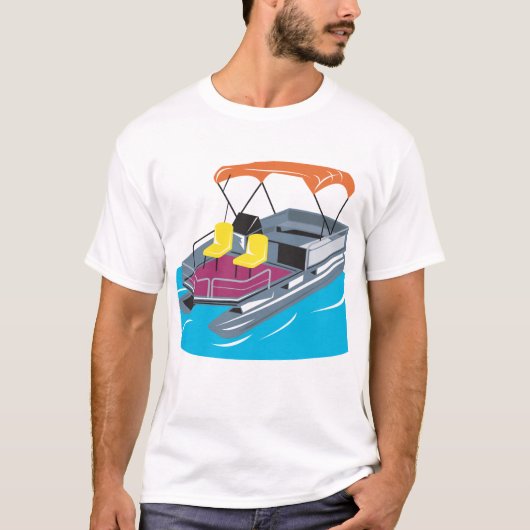Ponton-Boot Retro T-Shirt (Vorderseite)