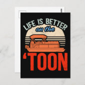 Pontoon Boat Captain Boat Postkarte (Vorne/Hinten)