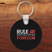 Pontoon Boat Captain Boating Vintage Schlüsselanhänger (Vorderseite)