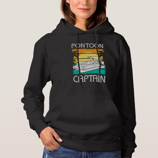 Pontoon Boat Captain Motorboating Pontooning Boati Hoodie (Vorderseite)