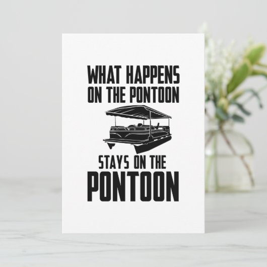 Pontoon Boat Einladung (Stehend Vorderseite)