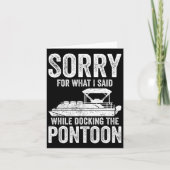 Pontoon Boat Funny Boating Sorry beim Docken der Karte (Vorderseite)