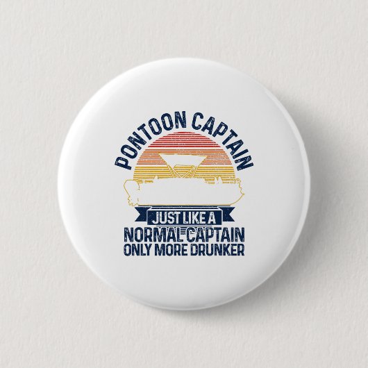 Pontoon Boat Funny Gift Button (Vorderseite)