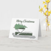 Pontoon Boat mit Christbaum auf Top Holiday Karte (Gelbe Blume)