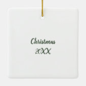 Pontoon Boat mit Weihnachtsbaum auf Top Holiday Keramikornament (Rückseite)