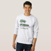 Pontoon Boat mit Weihnachtsbaum oben Sweatshirt (Vorne ganz)