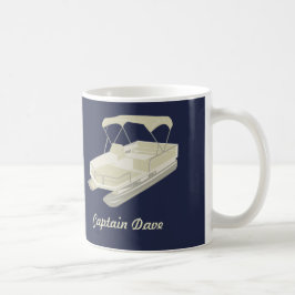 Pontoon Boat Personalisiert Coffee Tasse Navy Blue