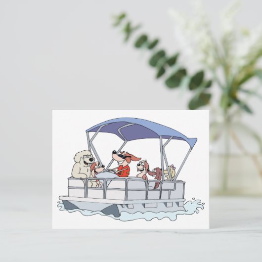 Pontoon Boat Postkarte (Stehend Vorderseite)