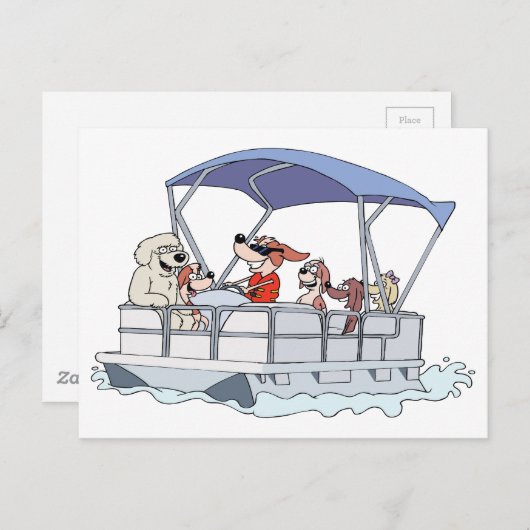 Pontoon Boat Postkarte (Vorne/Hinten)