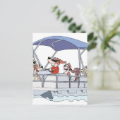 Pontoon Boat Postkarte (Stehend Vorderseite)