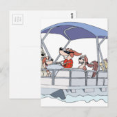 Pontoon Boat Postkarte (Vorne/Hinten)