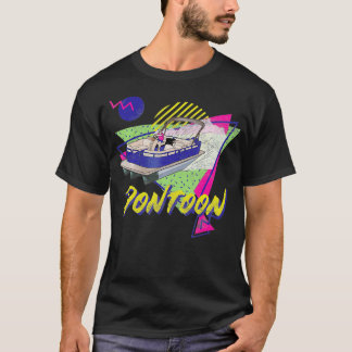 Pontoon Boat Retro 80s or 90s Vintage Boating T-Shirt