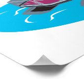 Pontoon Boat Retro Poster (Ecke)