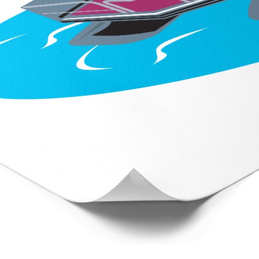 Pontoon Boat Retro Poster (Ecke)