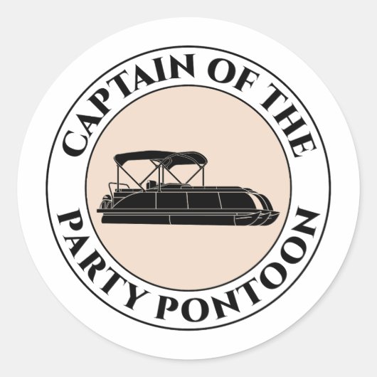 Pontoon Boot Kapitän Boating Pontooning Fischen Runder Aufkleber (Vorderseite)