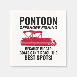 Pontoon Boot Kapitän Boating Pontooning Fischen Serviette