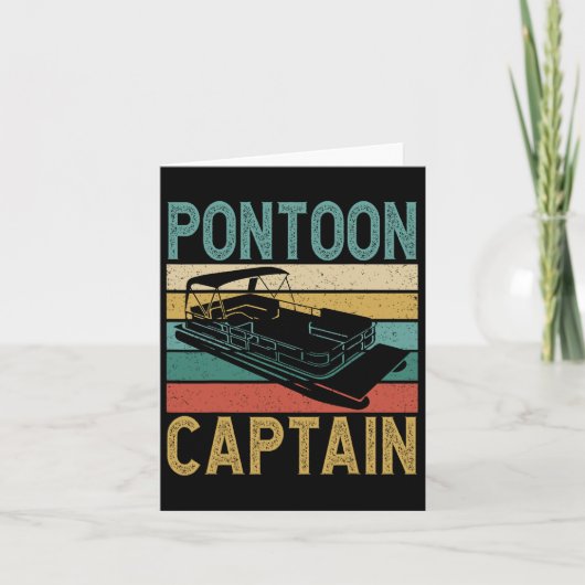 Pontoon Boot Kapitän Funny Pontoon Boot Boat Ca Karte (Vorderseite)