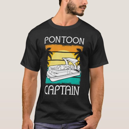 Pontoon Boot Kapitän Motorbootfahren Pontooning Bo T-Shirt (Vorderseite)