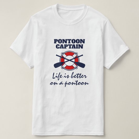Pontoon Bootsführer T - Shirt mit lustigem Zitat (Design vorne)