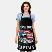 Pontoon Captain American Flag Pontoon Boat Lover Schürze (Getragen)