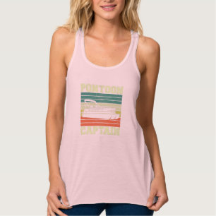 Pontoon Captain Boat Funny Retro Vintag Tank Top
