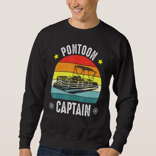 Pontoon Captain Boating Boot Captain Outfit Sweatshirt (Vorderseite)