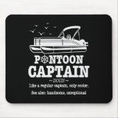 Pontoon Captain Definition Boat Life Funny Boating Mousepad (Vorne)