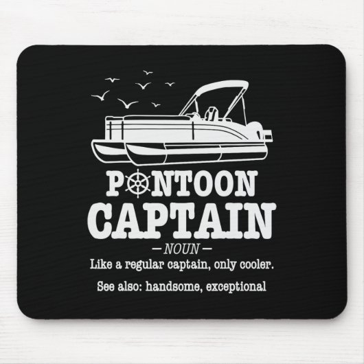 Pontoon Captain Definition Boat Life Funny Boating Mousepad (Vorne)