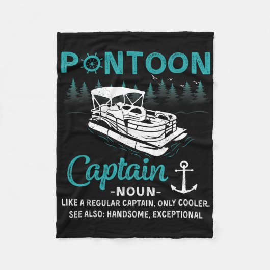 Pontoon Captain Definition Funny Pontoon Boat Boat Fleecedecke (Vorderseite)