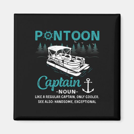 Pontoon Captain Definition Funny Pontoon Boat Boat Magnet (Vorne)