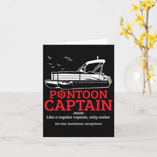 Pontoon Captain Definition Funny Pontoon Boot Karte (Gelbe Blume)