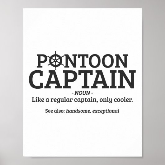 Pontoon Captain Definition Funny Pontoon Boot Poster (Vorne)