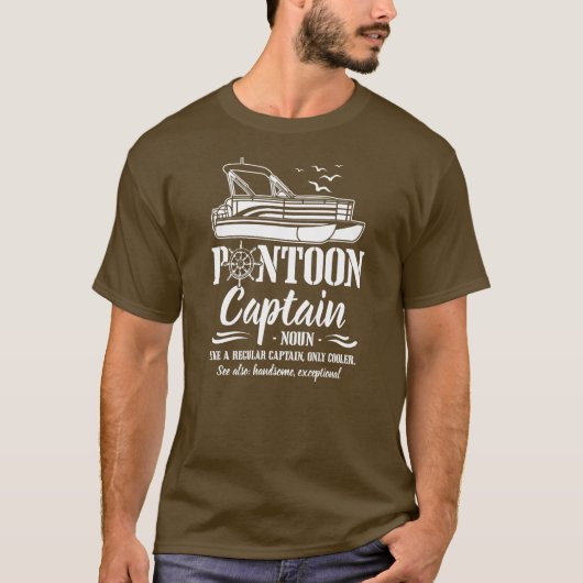 Pontoon Captain Definition Funny Pontoon Boot T-Shirt (Vorderseite)
