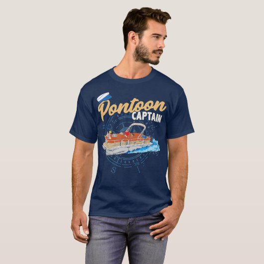 Pontoon Captain Funny Pontoon Boot T-Shirt (Vorne ganz)