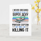 Pontoon Captain Lake Motor Bootspende Karte (Gelbe Blume)