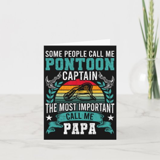 Pontoon Captain Papa Pontooning Bootfahren Karte (Vorderseite)