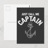 Pontoon Captain Statement Boat Anchor Sailing Postkarte (Vorne/Hinten)